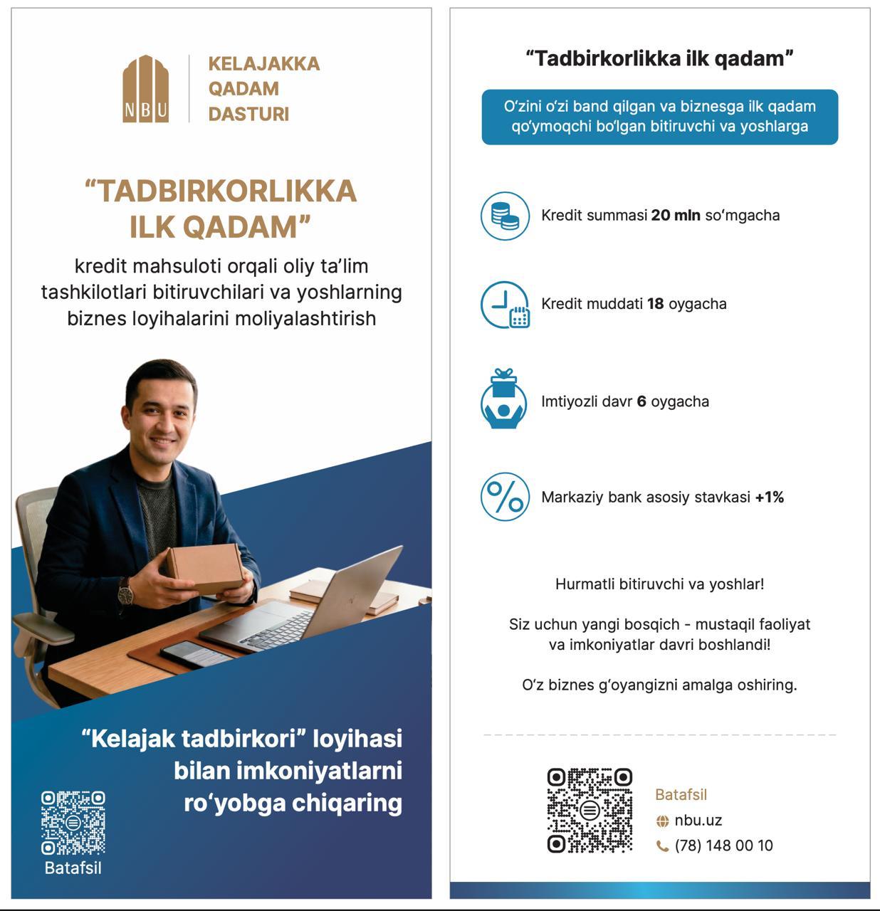 📢 “Kelajakka qadam” — yoshlarga keng imkoniyatlar!
